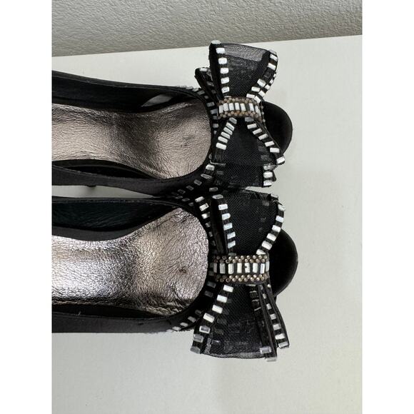 Women's Zigi Soho Black Platform Peep Toe Sheer Sexy Supreme Pumps 6.5 - Picture 11 of 12